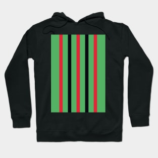 Glentoran Belfast 1985 Retro Red, Green, Black Stripes Hoodie